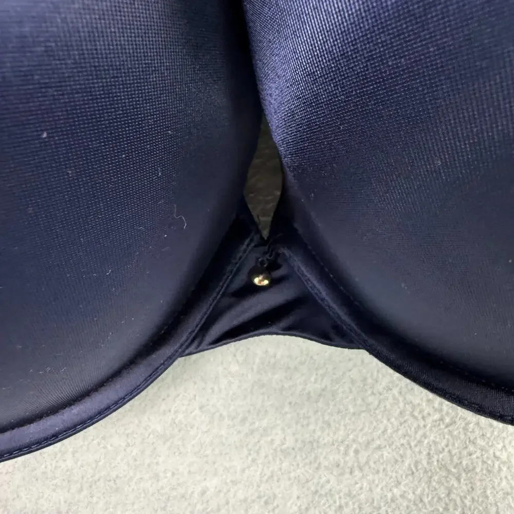 Cacique 48DD Smooth Boost Plunge Underwire Bra Navy Blue